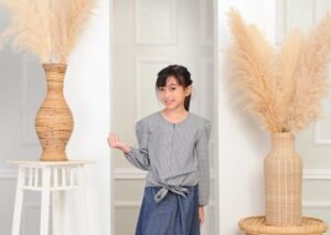 (KIDS) JANE CHECKERED TOP -BLACK