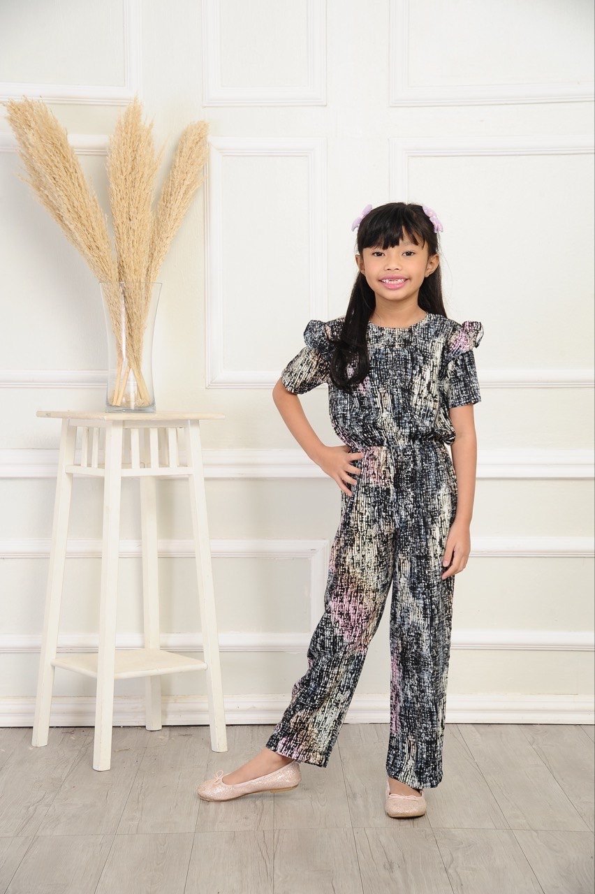 black blush kids (KIDS) AVERY JUMPSUIT -BLACK BLUSH - Image 1
