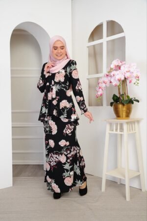(ADULT) THALIA KEBAYA PEPLUM -BLACK