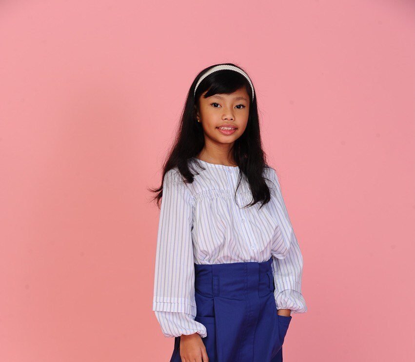 blue kids 2 (KIDS) FREDA TOP -BLUE WHITE - Image 1