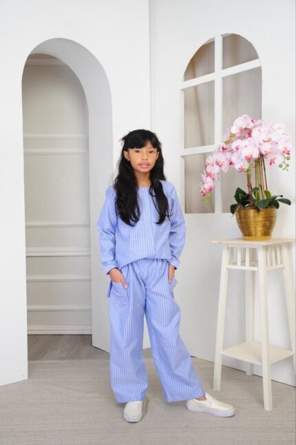 (KIDS) DAPHNE TOP & PANTS -BLUE