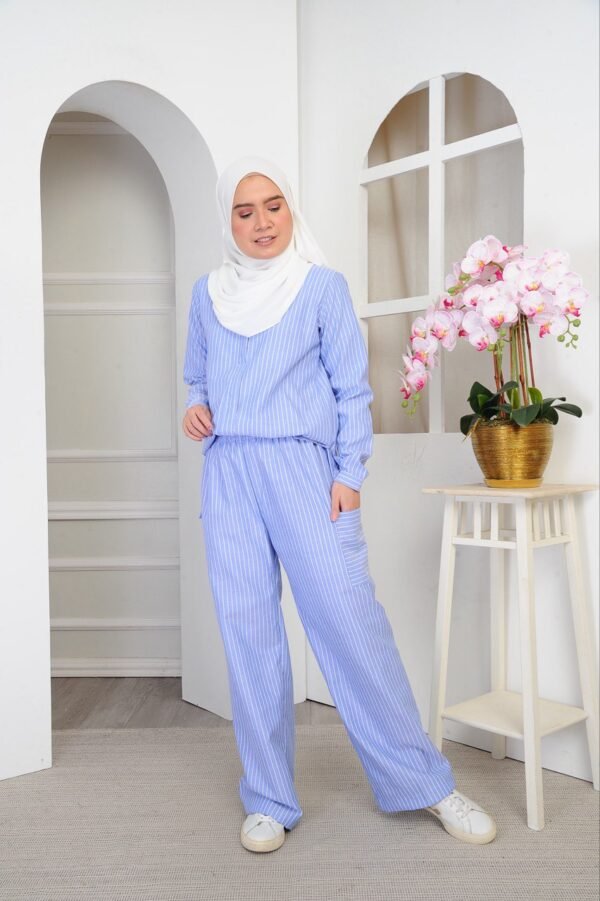 (ADULT) DAPHNE TOP & PANTS -BLUE