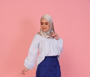 (ADULT) FREDA TOP -BLUE WHITE