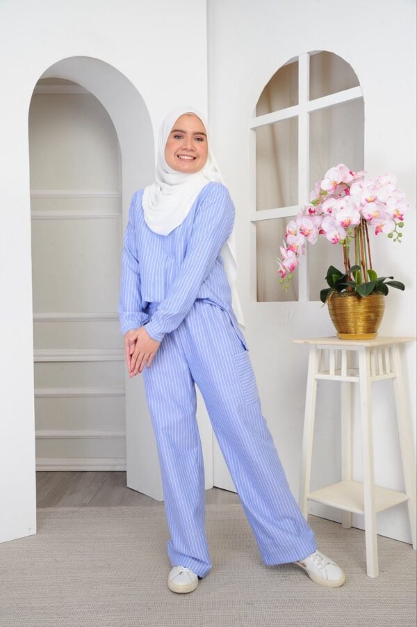 (ADULT) DAPHNE TOP & PANTS -BLUE