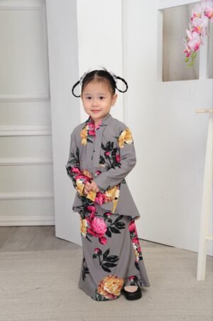 (KIDS) THALIA KEBAYA PEPLUM -GREY