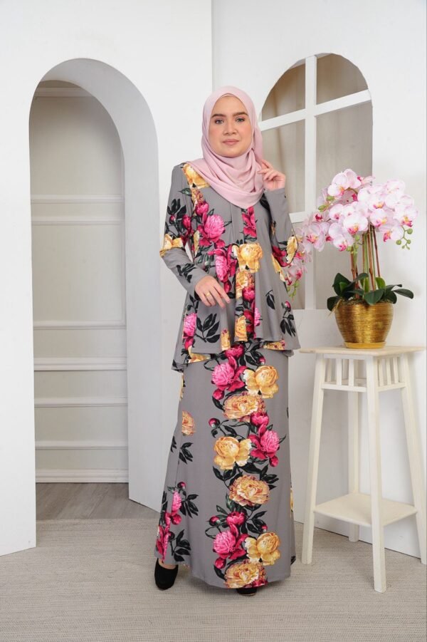 (ADULT) THALIA KEBAYA PEPLUM -GREY