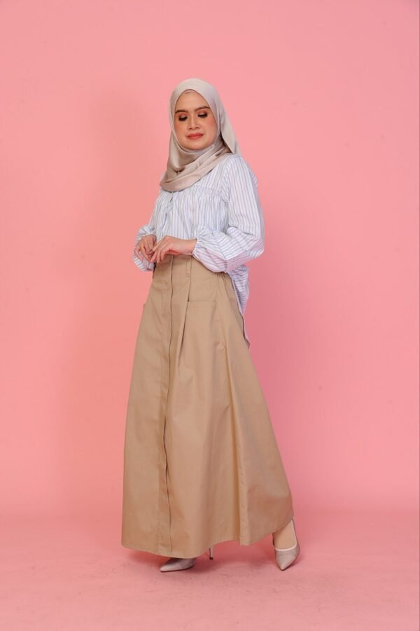 (ADULT) FREDA TOP -KHAKI WHITE