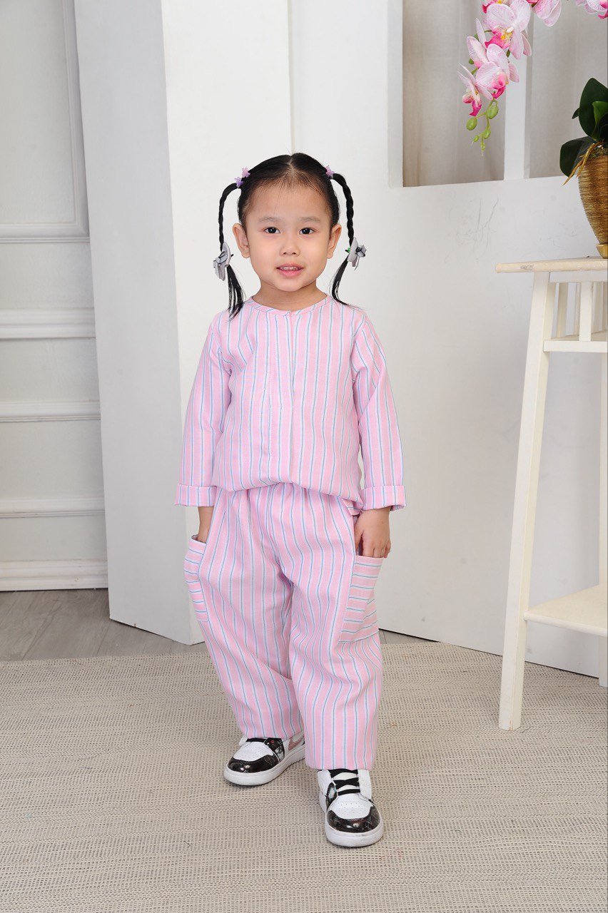 pink kids (KIDS) DAPHNE TOP & PANTS -PINK - Image 2