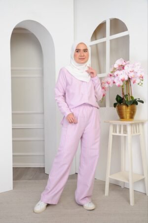 (ADULT) DAPHNE TOP & PANTS -PINK