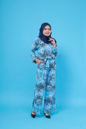 (ADULT) AVERY JUMPSUIT -POLKA BLUE