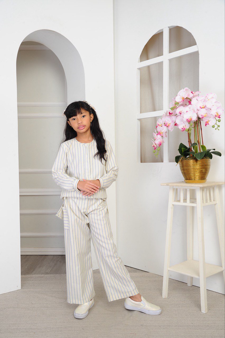 yellow kids (KIDS) DAPHNE TOP & PANTS -SOFT YELLOW - Image 3