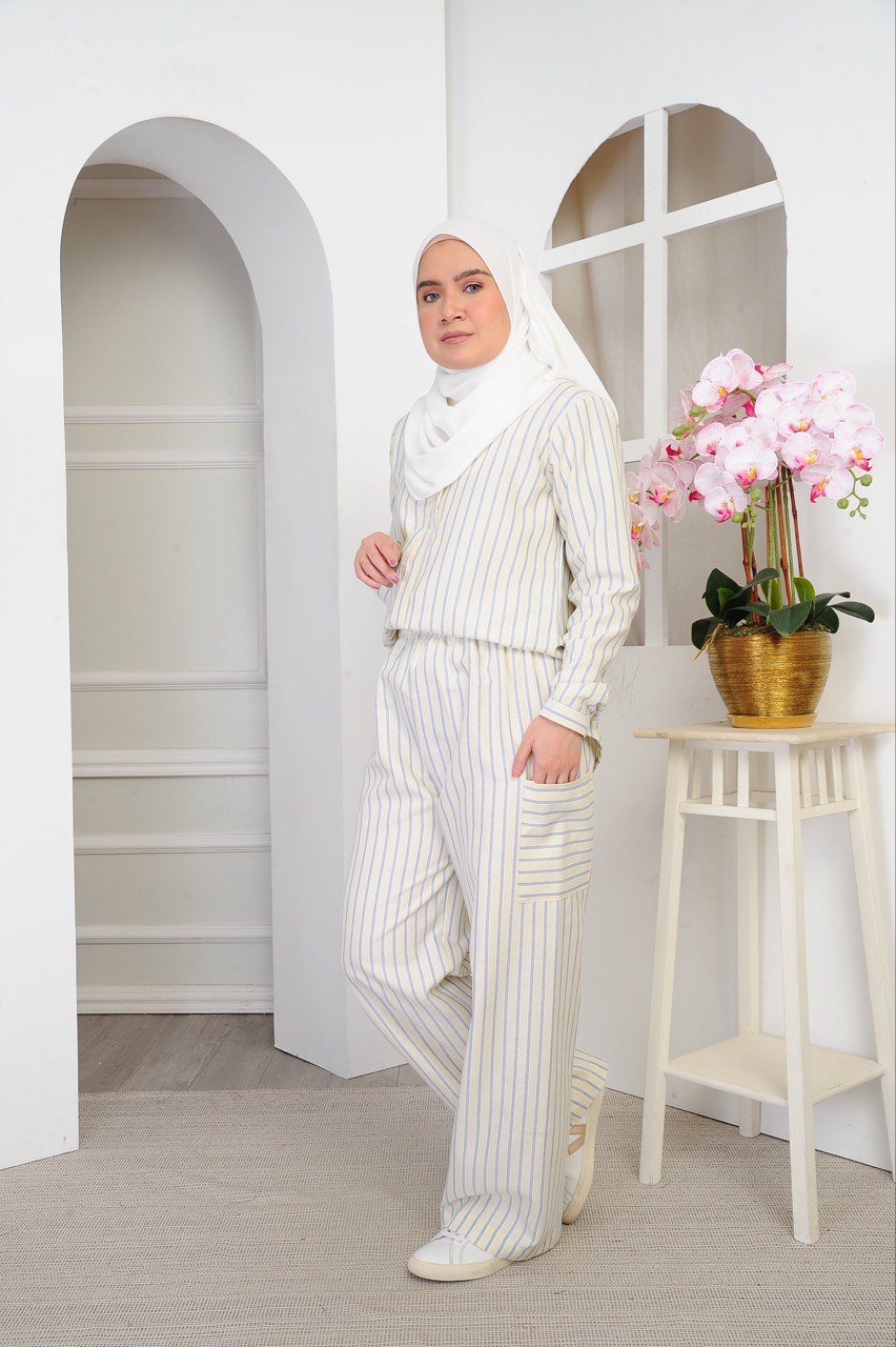 yellow mom (ADULT) DAPHNE TOP & PANTS -SOFT YELLOW - Image 2