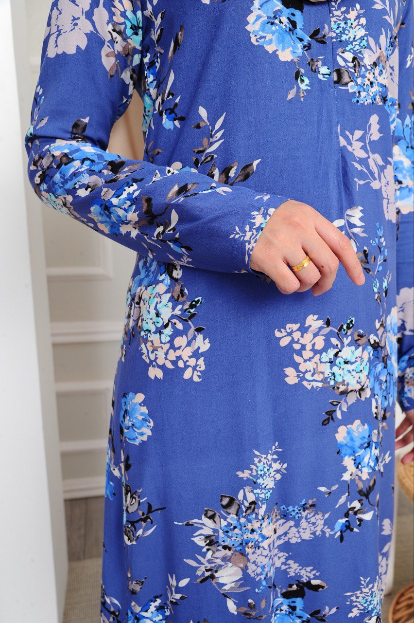 blue closeup (ADULT) NELISSA KURUNG -CORNFLOWER BLUE - Image 4