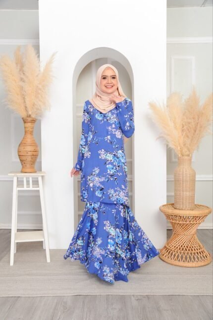 (ADULT) NELISSA KURUNG -CORNFLOWER BLUE