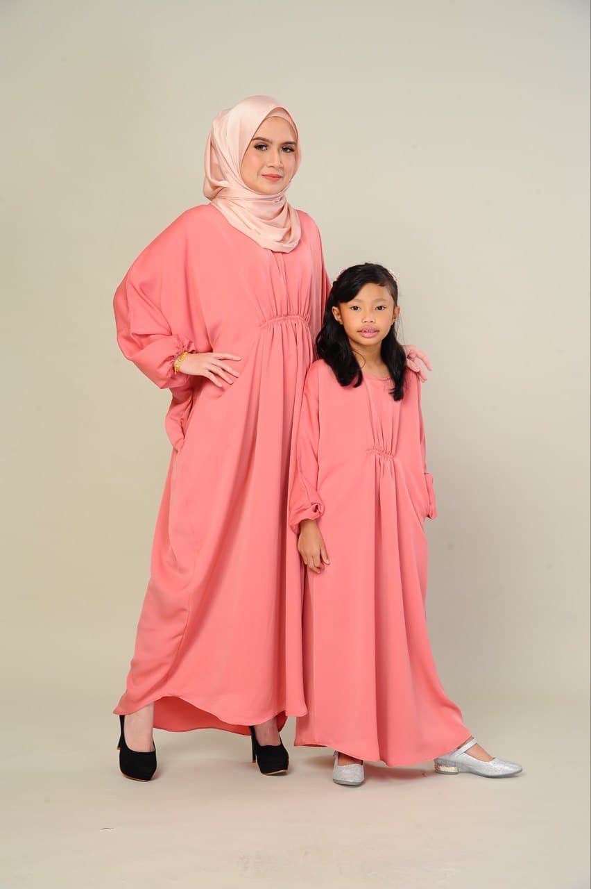 salmon pair (ADULT) LILY KAFTAN -SALMON - Image 4