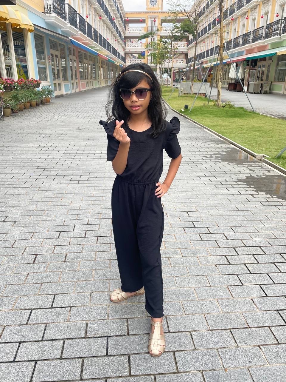 black kids (KIDS) AMBER JUMPSUIT -BLACK - Image 1