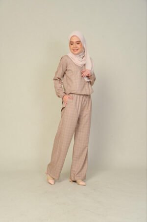 (ADULT) DAPHNE TOP & PANTS -NUDE BROWN