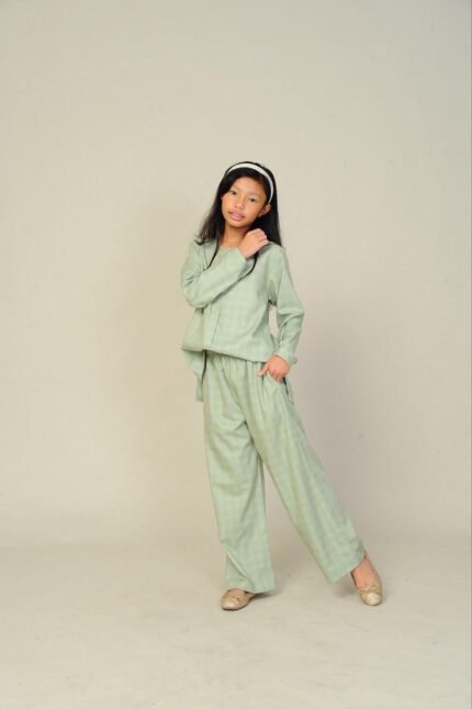 (KIDS) DAPHNE TOP & PANTS -SAGE GREEN