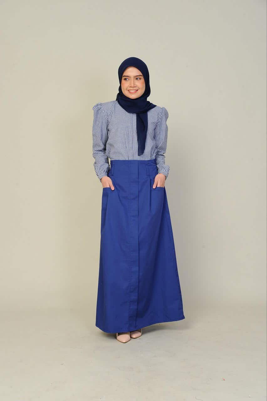 blue mom studio (ADULT) JANE TOP & SKIRT -BLUE - Image 1
