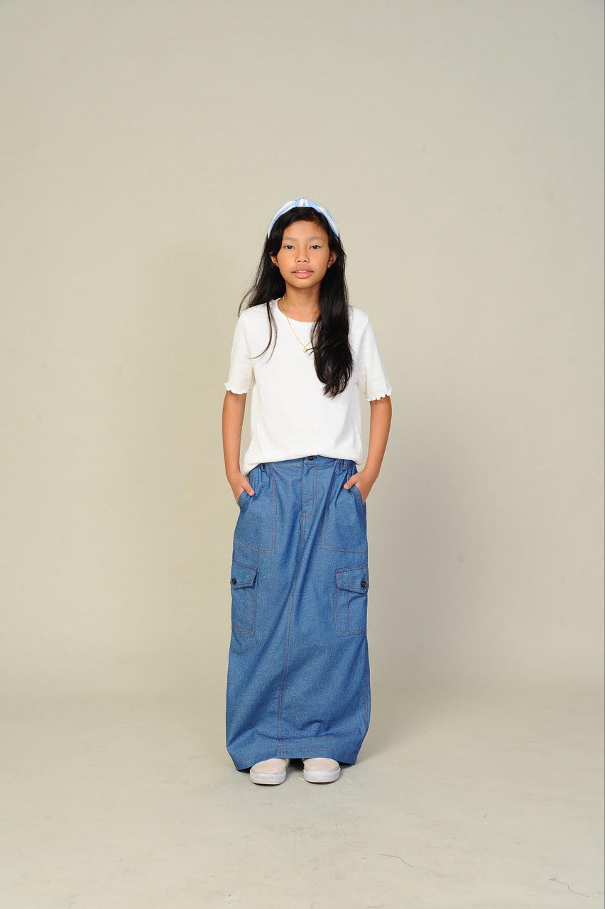 denim kids (KIDS) NIKKI CARGO SKIRT -DENIM - Image 5