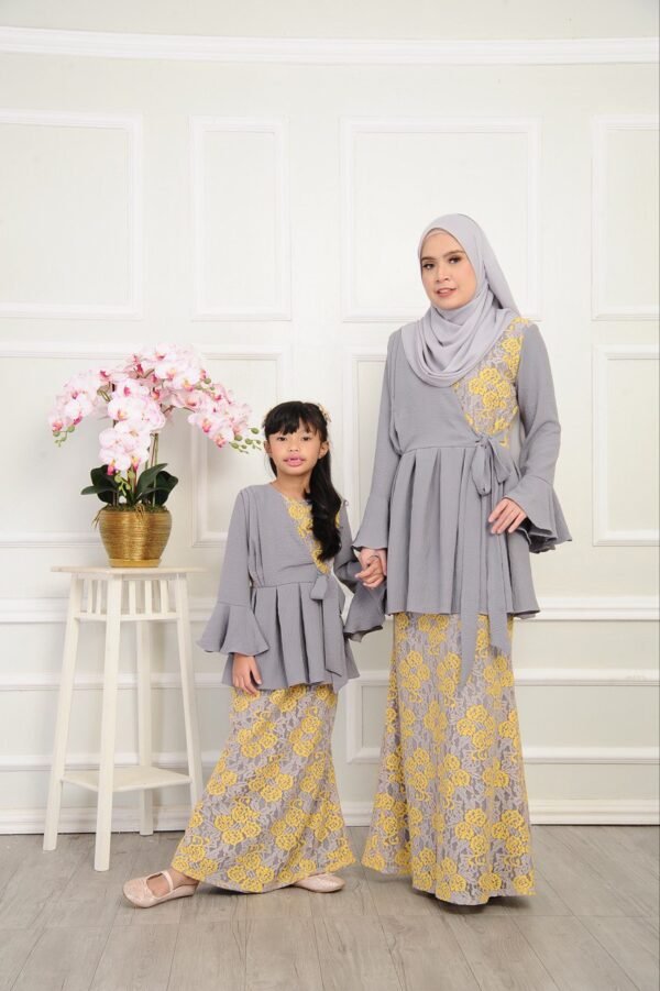 (ADULT) JASMINE LACE KURUNG -GREY