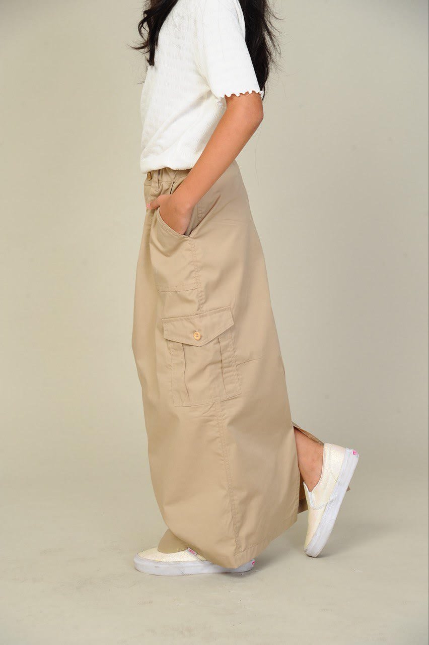 khaki kids 4 (KIDS) NIKKI CARGO SKIRT -KHAKI - Image 2