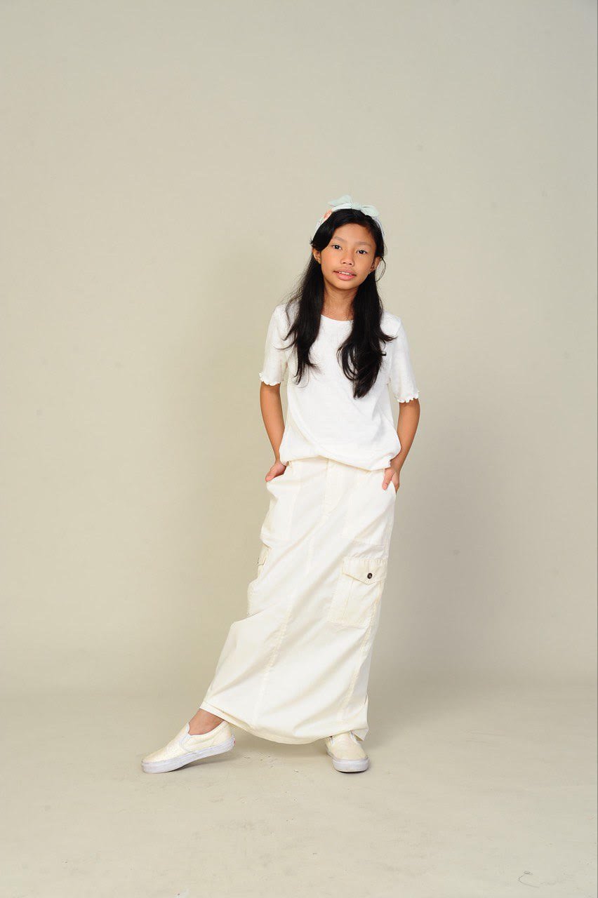 white kids (KIDS) NIKKI CARGO SKIRT -OFFWHITE - Image 4