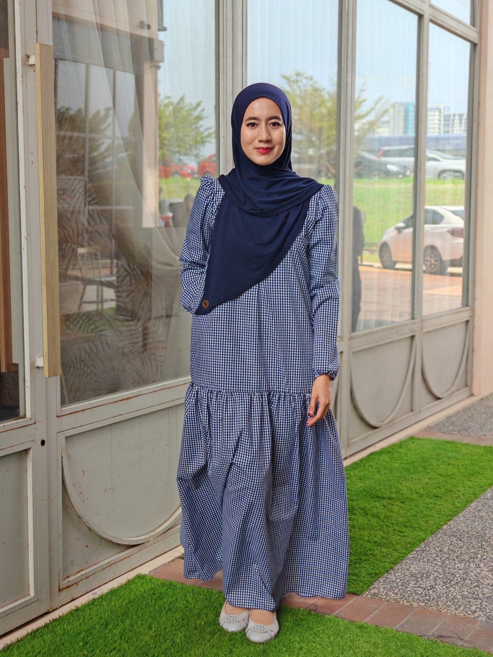 blue mom 2 (ADULT) ERIKA DRESS -DARK NAVY (AS-IS) - Image 1