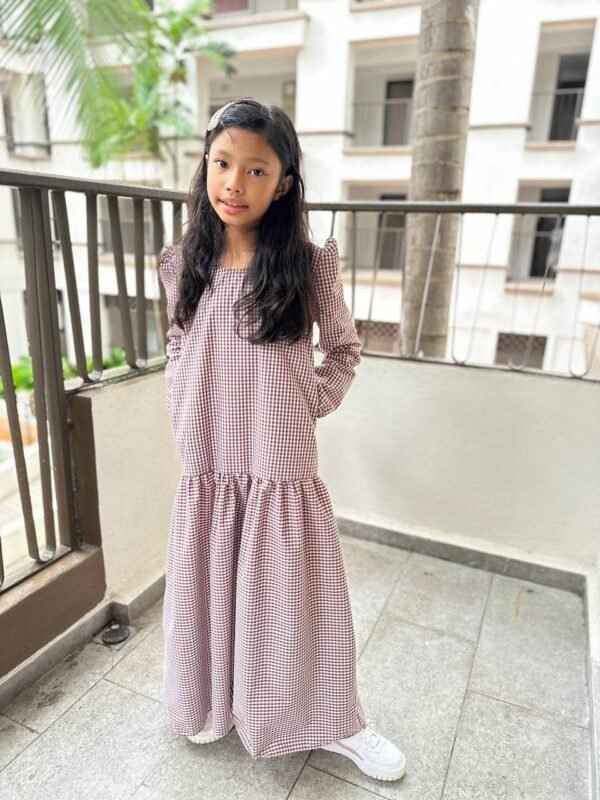 (KIDS) ERIKA DRESS -BROWN