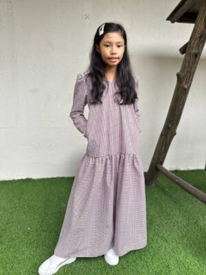 (KIDS) ERIKA DRESS -BROWN