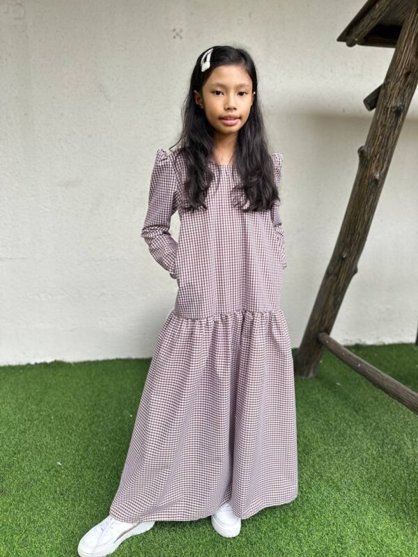 (KIDS) ERIKA DRESS -BROWN