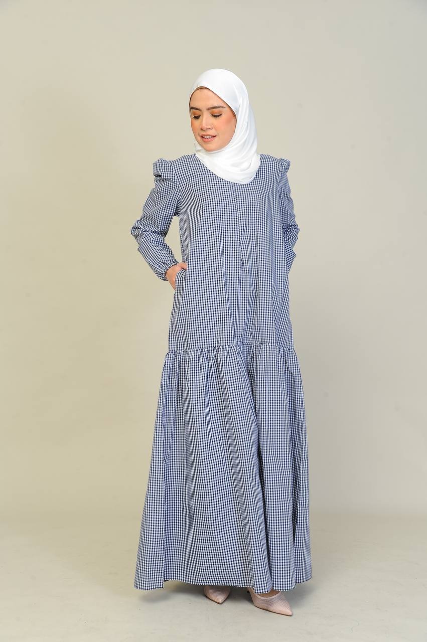 dark navy mom (ADULT) ERIKA DRESS -DARK NAVY - Image 3