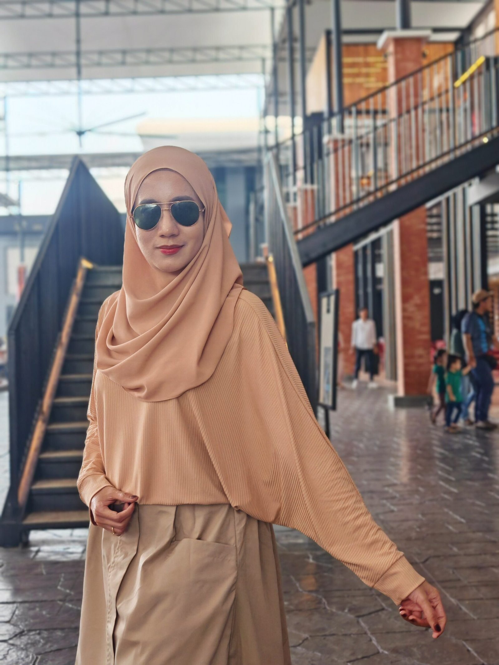 Beige Mom (ADULT) BREE BATWING TOP - BEIGE - Image 1