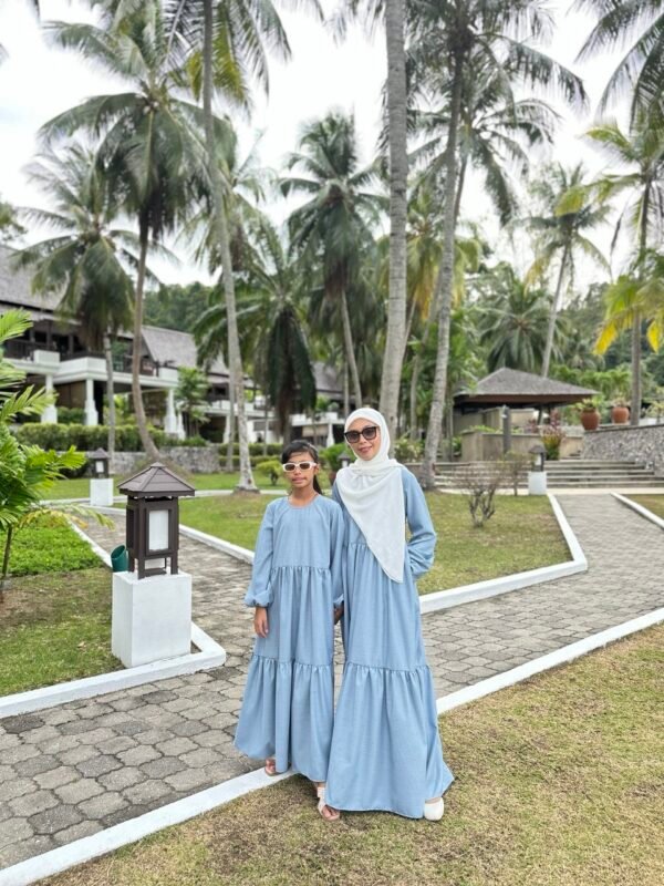 (KIDS) BLAIR DRESS -GREYISH BLUE