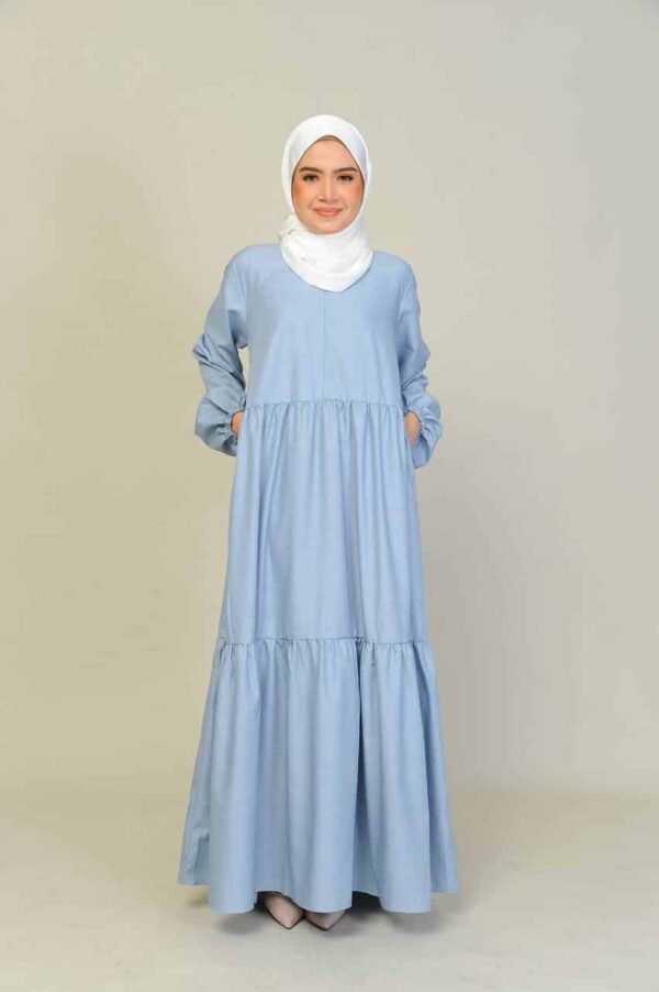 (ADULT) BLAIR DRESS -GREYISH BLUE