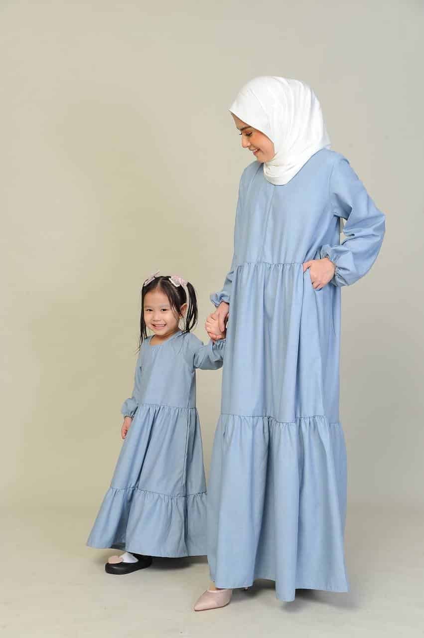 greyish blue pair 2 (ADULT) BLAIR DRESS -GREYISH BLUE - Image 5