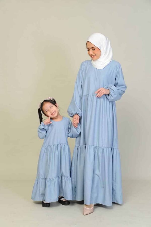 (KIDS) BLAIR DRESS -GREYISH BLUE