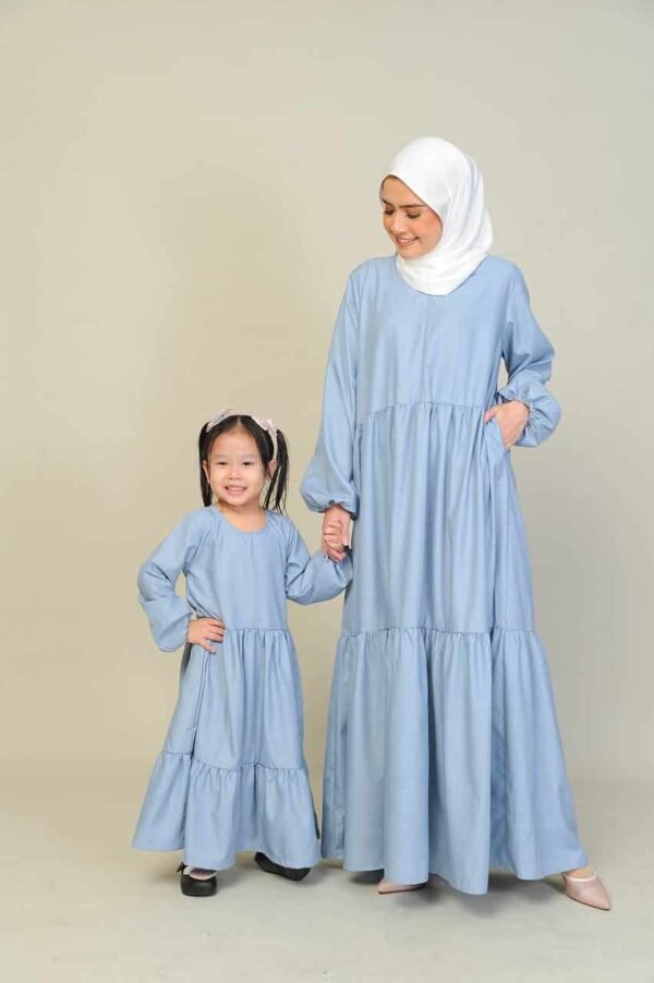 (KIDS) BLAIR DRESS -GREYISH BLUE