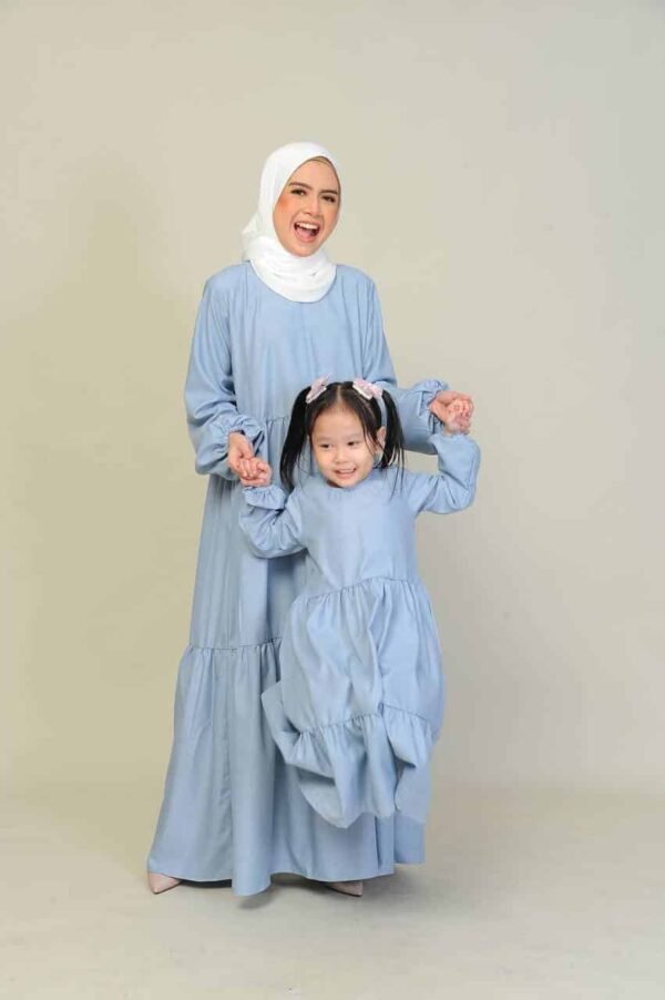 (KIDS) BLAIR DRESS -GREYISH BLUE
