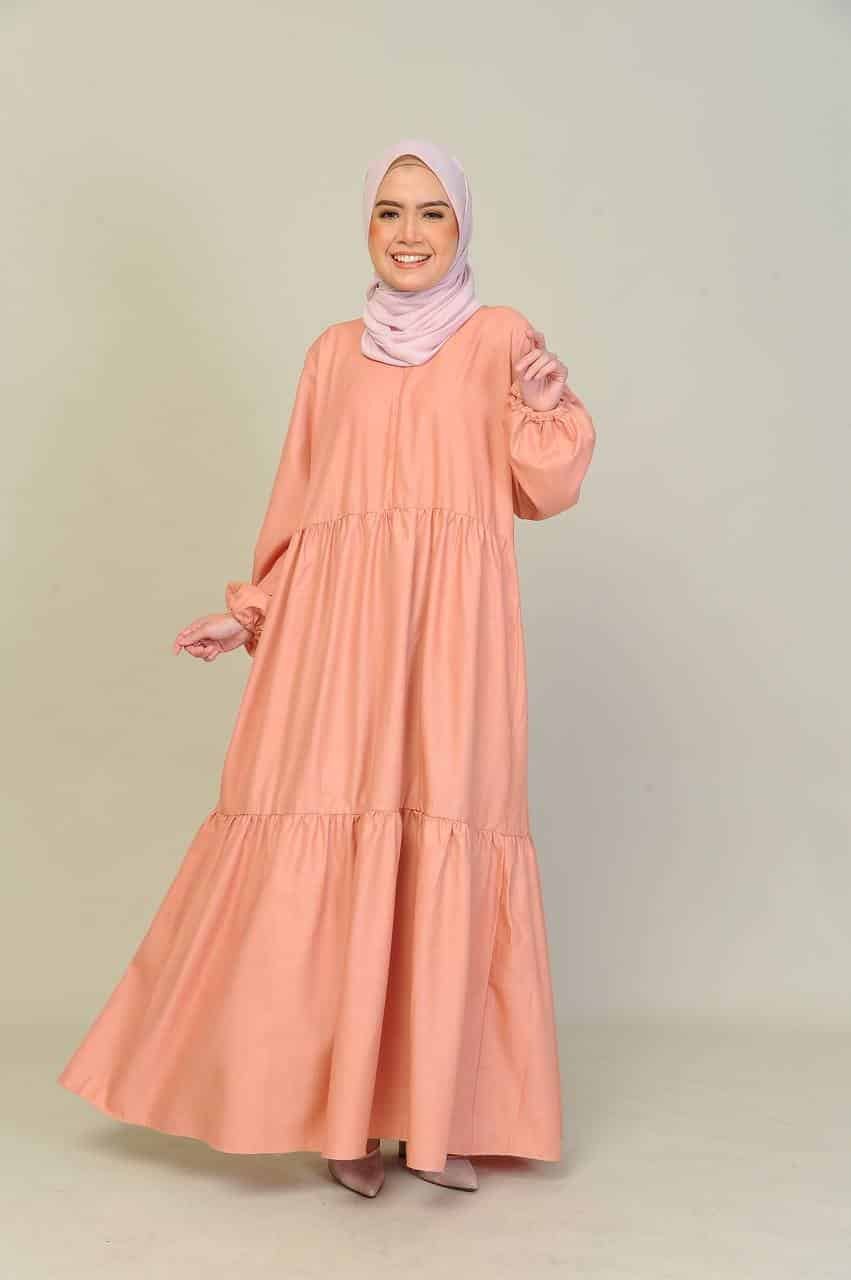 peach mom studio (ADULT) BLAIR DRESS -PEACH - Image 2