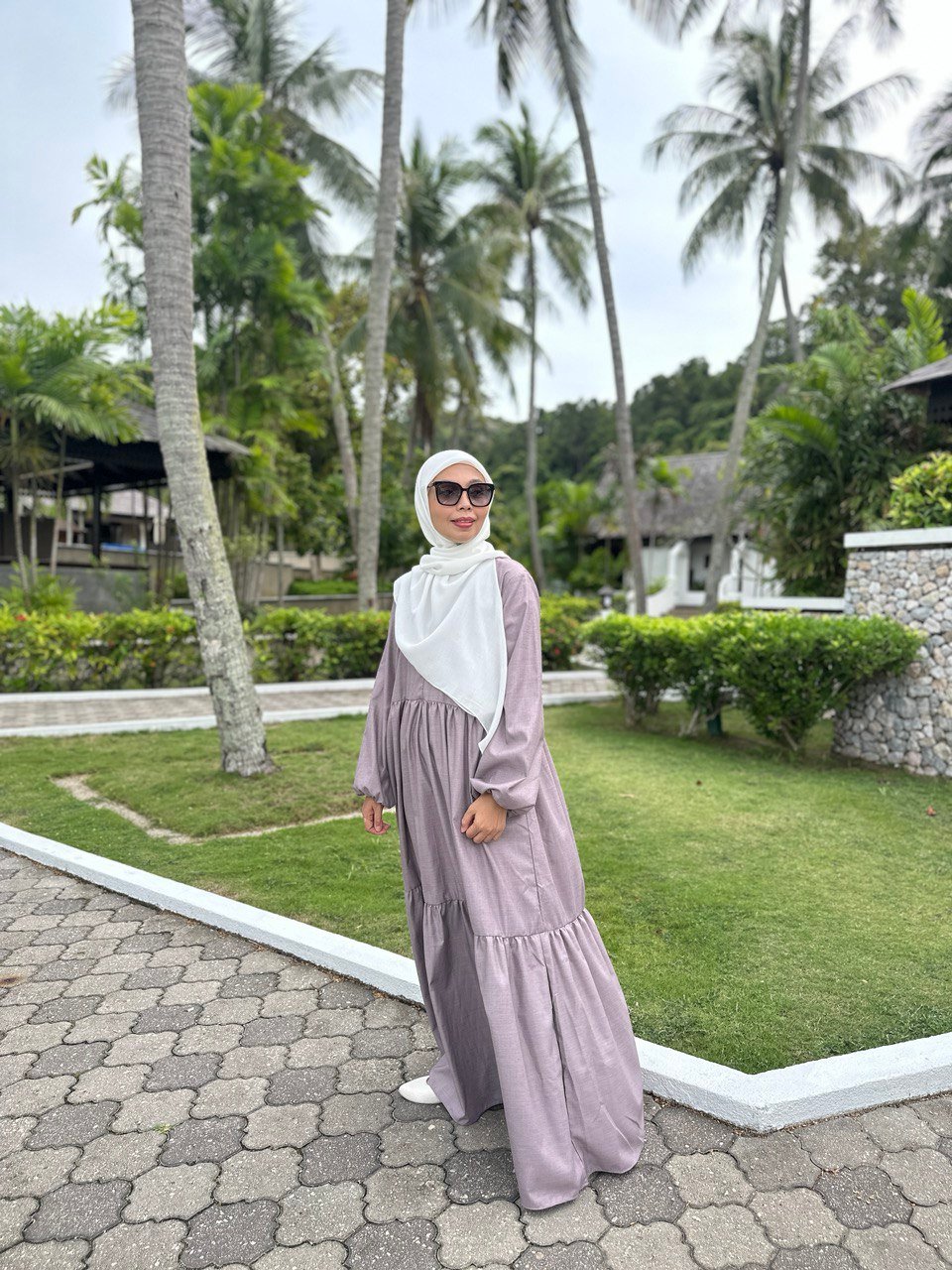 purp adult (ADULT) BLAIR DRESS -DUSTY PURPLE - Image 3