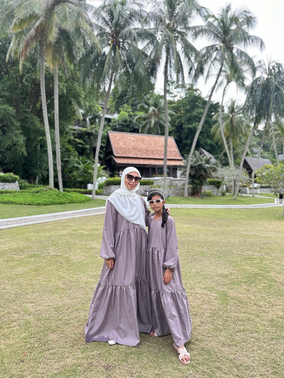 purp pair (ADULT) BLAIR DRESS -DUSTY PURPLE - Image 4