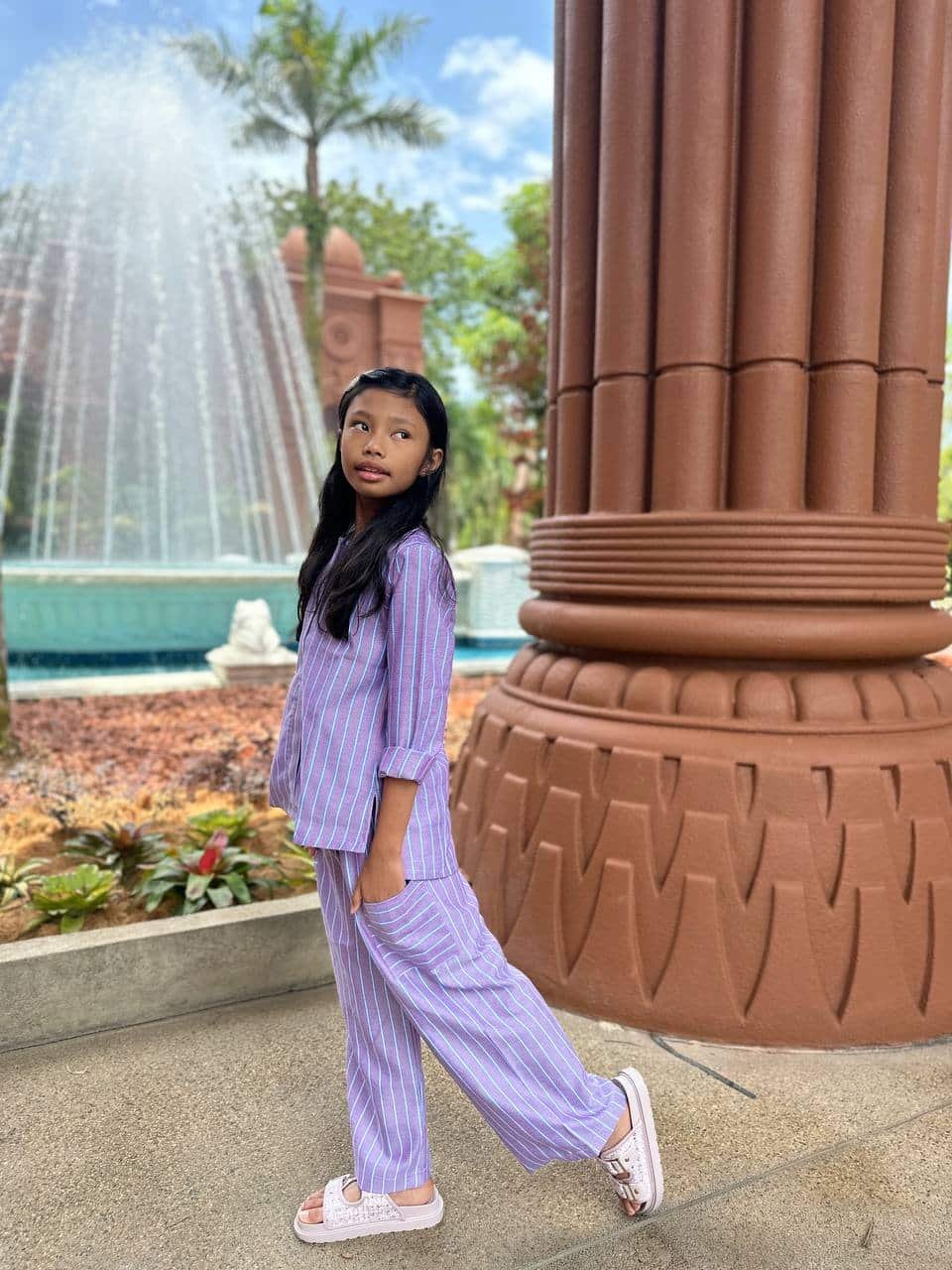 purp kids 2 (KIDS) DAPHNE TOP & PANTS -PURPLE - Image 3