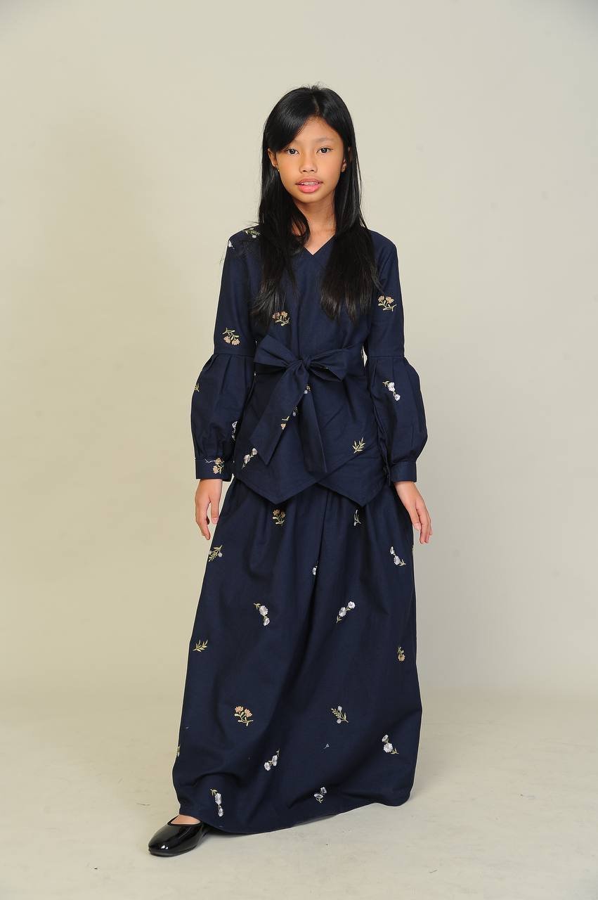 blue kids (KIDS) ELENORE TOP & SKIRT -MIDNIGHT BLUE - Image 2