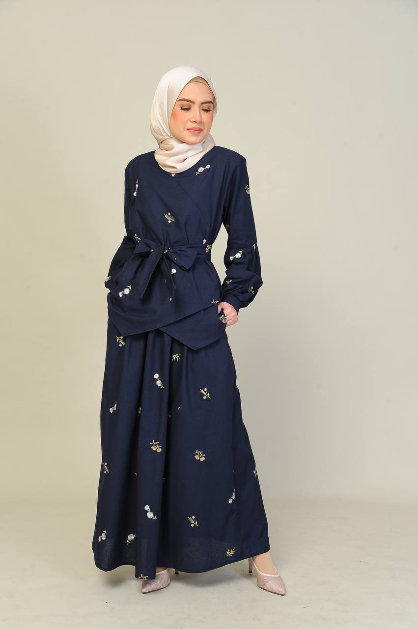 blue mom 4 (ADULT) ELENORE TOP & SKIRT -MIDNIGHT BLUE - Image 2