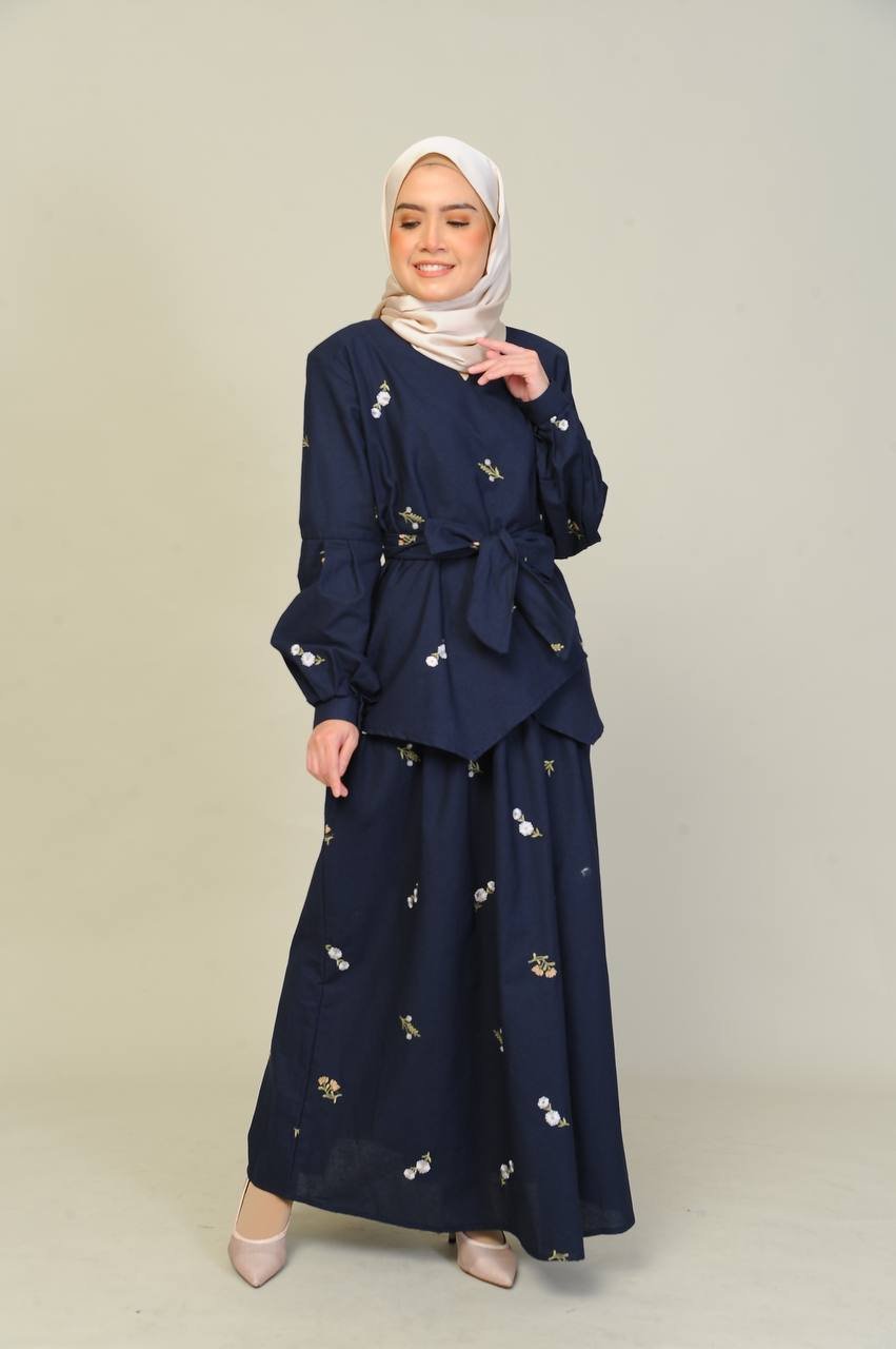 blue mom 6 (ADULT) ELENORE TOP & SKIRT -MIDNIGHT BLUE - Image 3