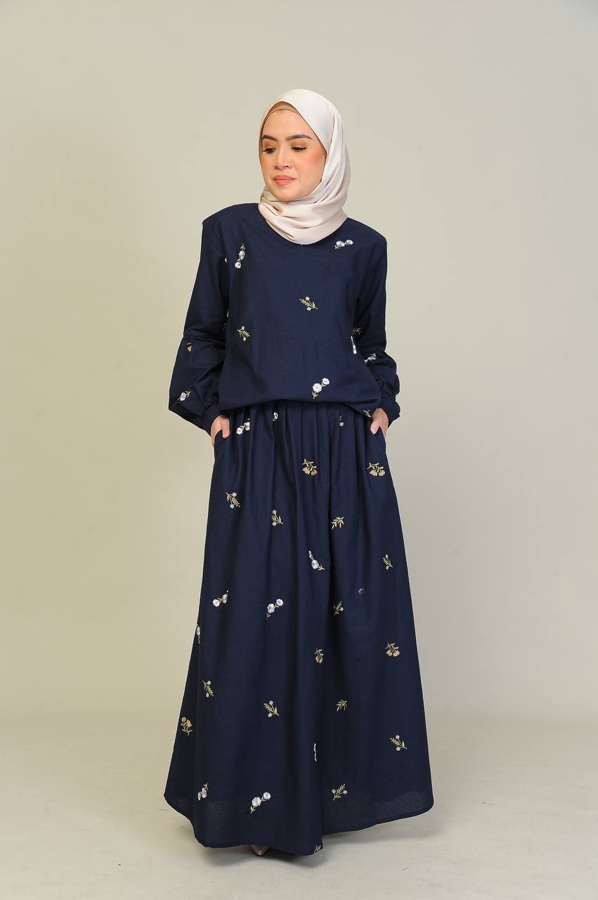 blue mom 7 (ADULT) ELENORE TOP & SKIRT -MIDNIGHT BLUE - Image 6