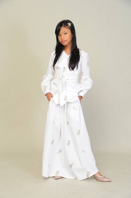 (KIDS) ELENORE TOP & SKIRT -WHITE