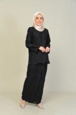 (ADULT) ANGGUN EMBROIDERED KURUNG -BLACK - Image 4