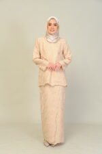 (ADULT) ANGGUN EMBROIDERED KURUNG -NUDE